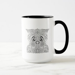 Inspirerat ugglaporträtt mugg