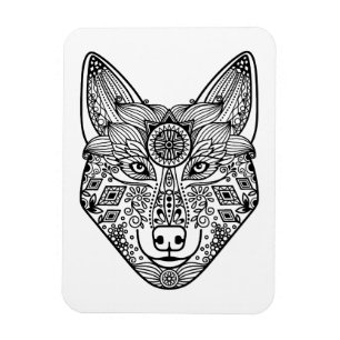 Inspirerat varghuvud magnet