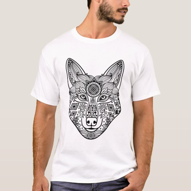 Inspirerat varghuvud tee shirt (Framsida)