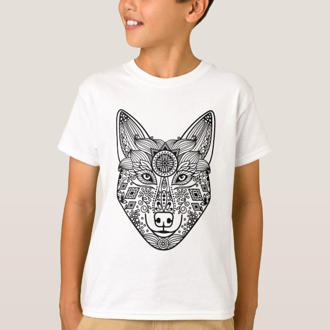 Inspirerat varghuvud tee shirt (Framsida)