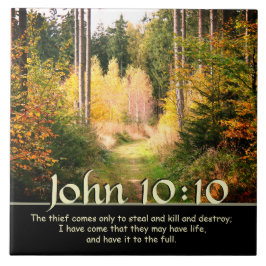 Inspiring Bible Verse John 10 10 Autumn Väg Kakelplatta