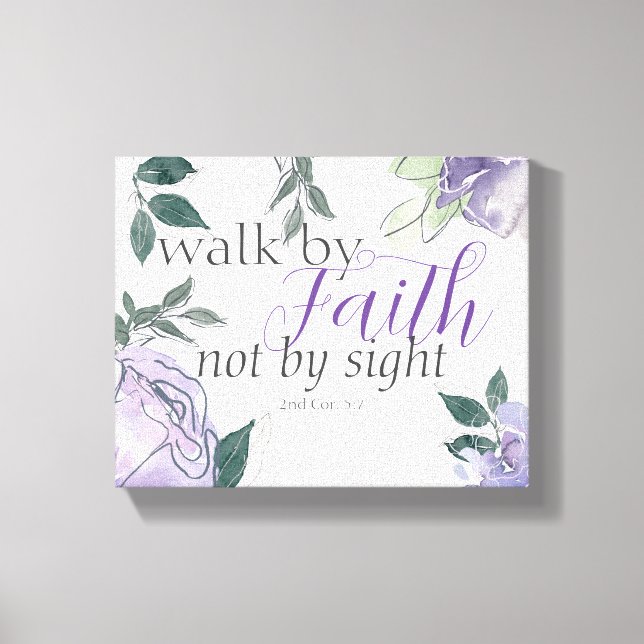 Inspiring Bible Walk by Faith Not by Sight Canvastryck (Framsida)