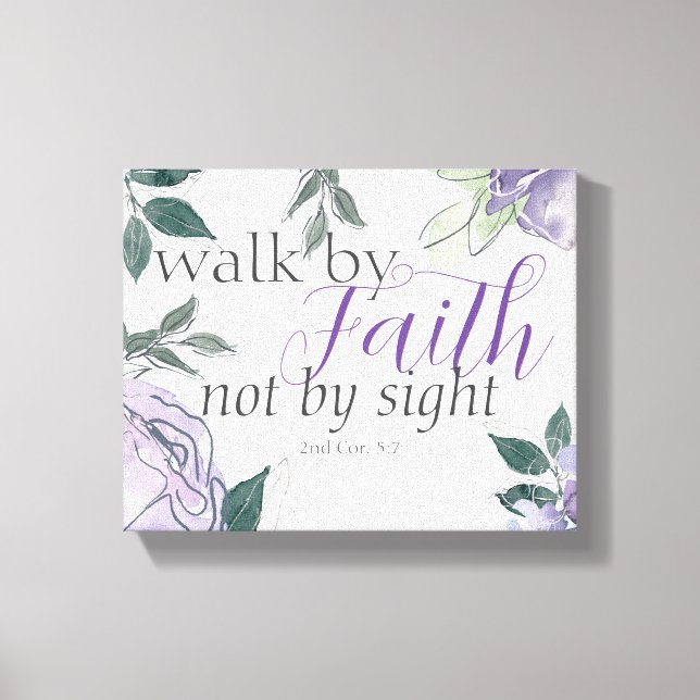 Inspiring Bible Walk by Faith Not by Sight Canvastryck (Framsida)