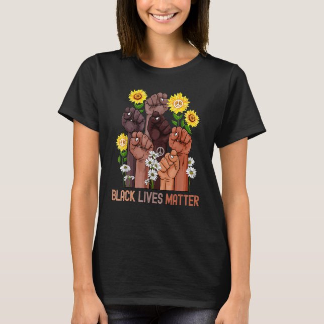 Inspiring Black Leaders Power Fist Hand Black Hist T Shirt (Framsida)