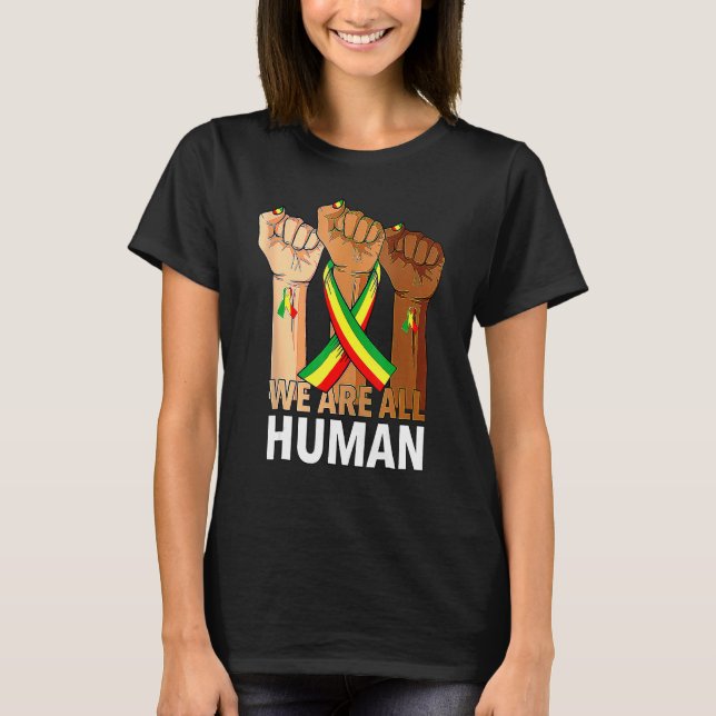 Inspiring Black Leaders Power Fist Hand Black Hist T Shirt (Framsida)