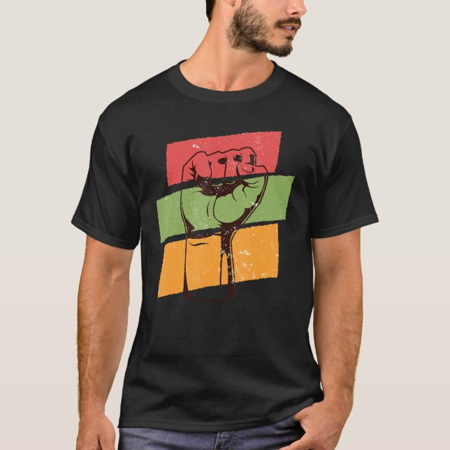 Inspiring Black Leaders Power Fist Hand Black Hist T Shirt (Framsida)