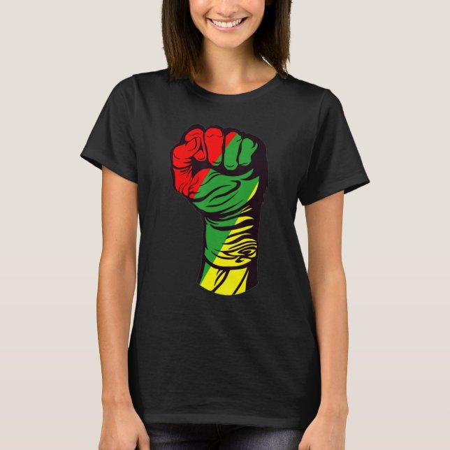 Inspiring Black Leaders Power Fist Hand Black Hist T Shirt (Framsida)