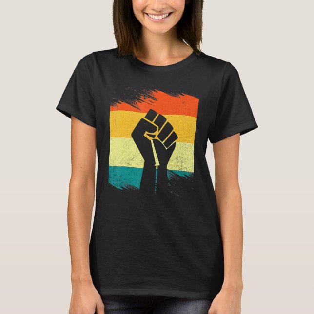Inspiring Black Leaders Power Fist Hand Black Hist T Shirt (Framsida)