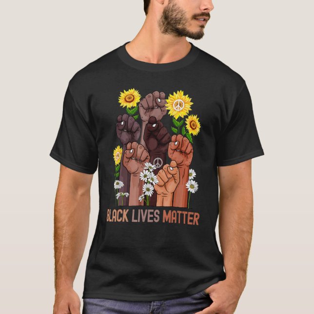 Inspiring Black Leaders Power Fist Hand Black Hist T Shirt (Framsida)