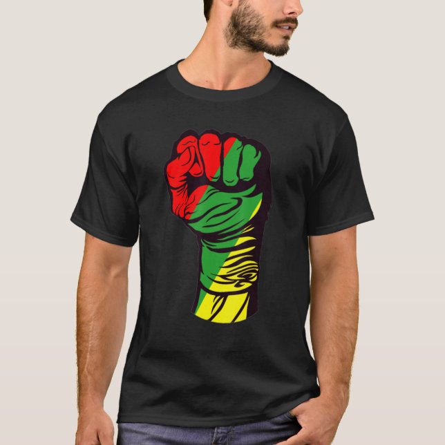 Inspiring Black Leaders Power Fist Hand Black Hist T Shirt (Framsida)