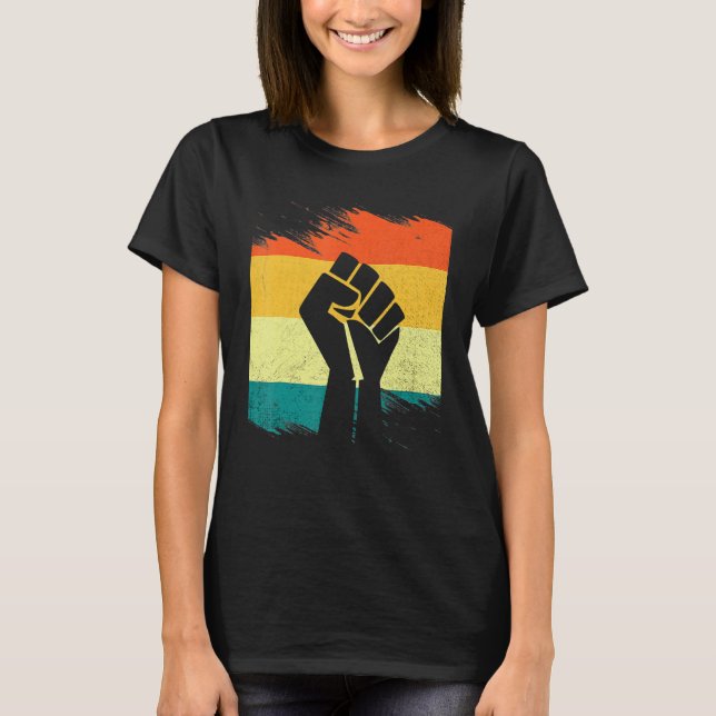 Inspiring Black Leaders Power Fist Hand Black Hist T Shirt (Framsida)