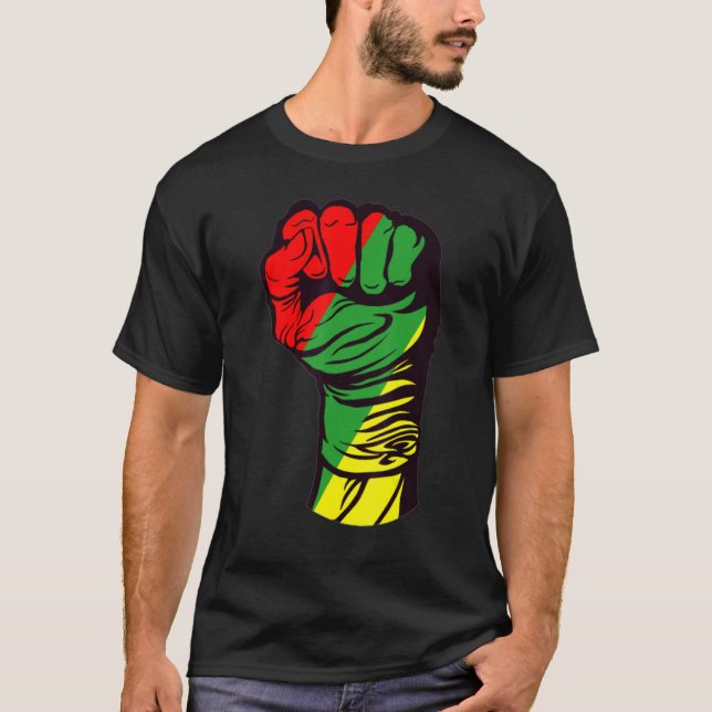 Inspiring Black Leaders Power Fist Hand Black Hist T Shirt (Framsida)