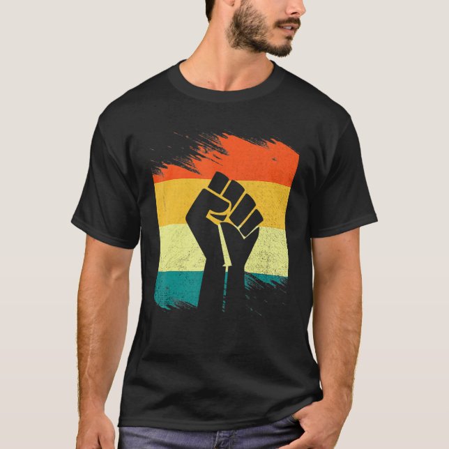 Inspiring Black Leaders Power Fist Hand Black Hist T Shirt (Framsida)