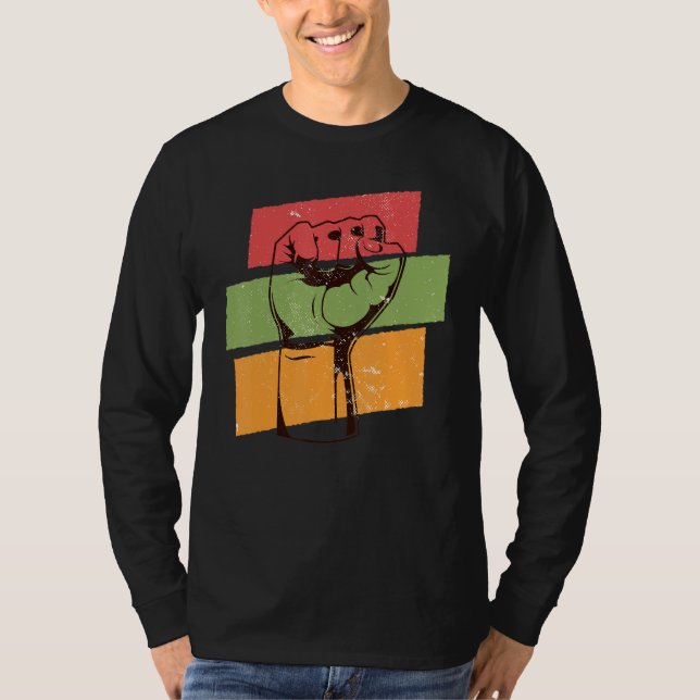 Inspiring Black Leaders Power Fist Hand Black Hist T Shirt (Framsida)