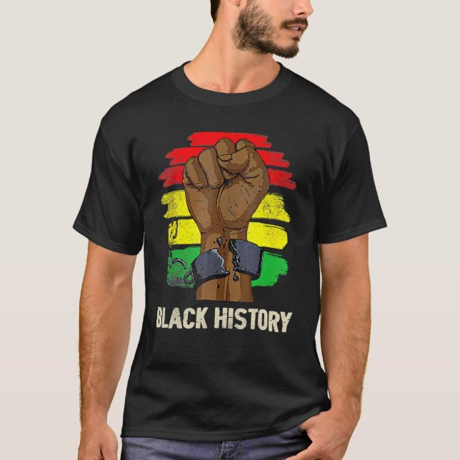Inspiring Black Leaders Power Fist Hand Black Hist T Shirt (Framsida)
