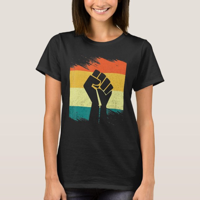 Inspiring Black Leaders Power Fist Hand Black Hist T Shirt (Framsida)