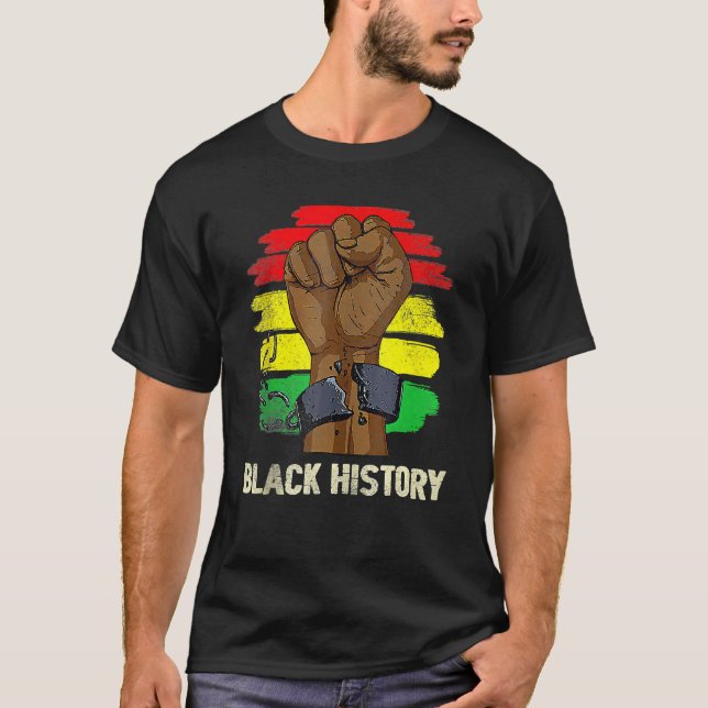 Inspiring Black Leaders Power Fist Hand Black Hist T Shirt (Framsida)