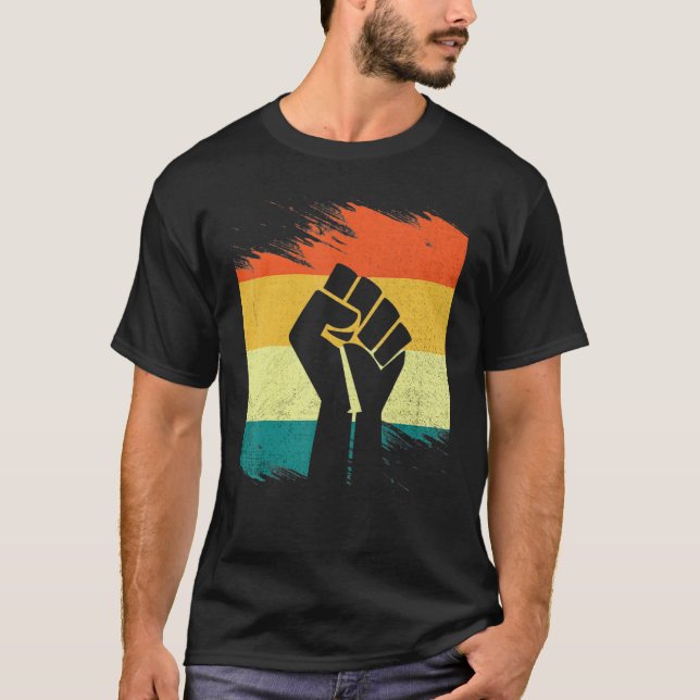 Inspiring Black Leaders Power Fist Hand Black Hist T Shirt (Framsida)