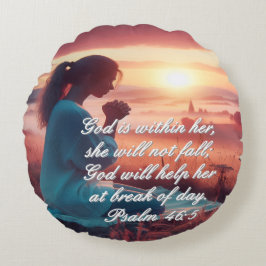 "Inspiring Faith" Round Pillow Rund Kudde