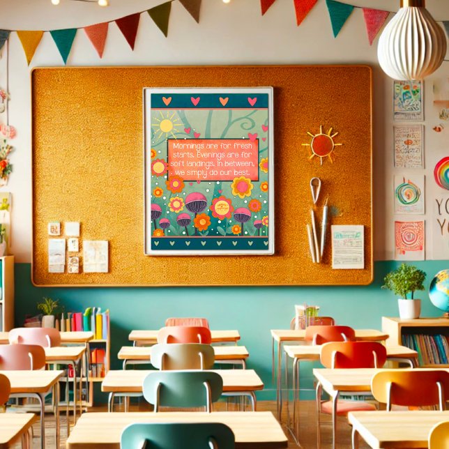 Inspiring Floral Fresh Starts Quote Poster (Skapare uppladdad)