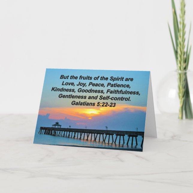 INSPIRING GALATIANS 5:22 SUNRISE GREETING CARD KORT (Framsida)