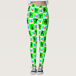 INSPIRING GRÖNT GYMNASTISKA BUTTRYCKLIGEN LEGGINGS