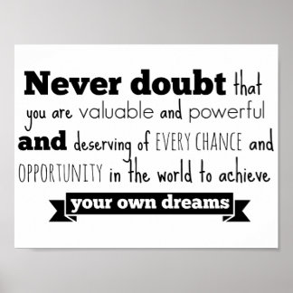 Inspiring Hillary Clinton Tal Quote Poster