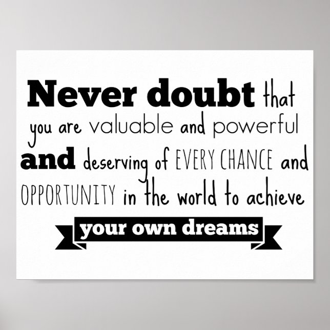Inspiring Hillary Clinton Tal Quote Poster (Framsidan)