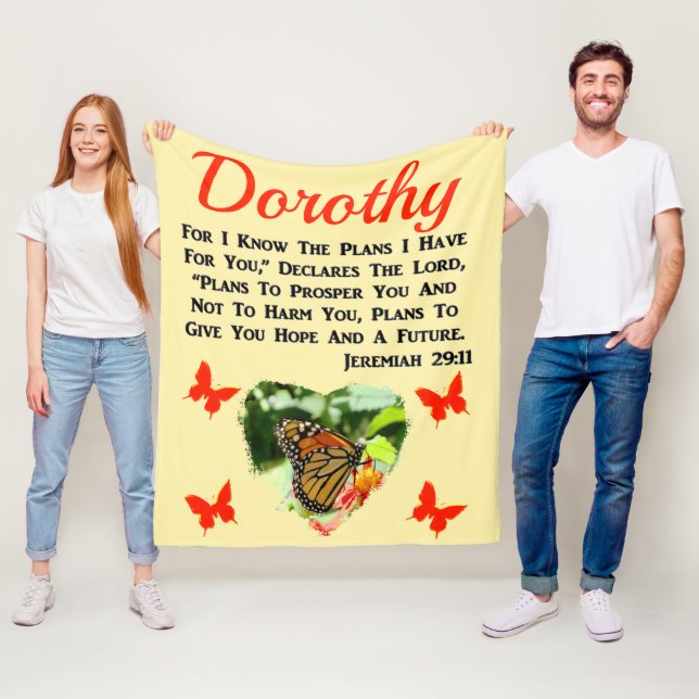 INSPIRING JEREMIAH 29:11 PERSONLIG BUTTRYCKLIGEN FLEECEFILT (På plats)