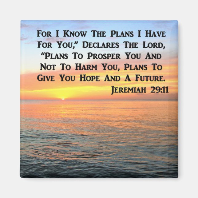 INSPIRING JEREMIAH 29:11 SUNRISE MAGNET (Framsidan)