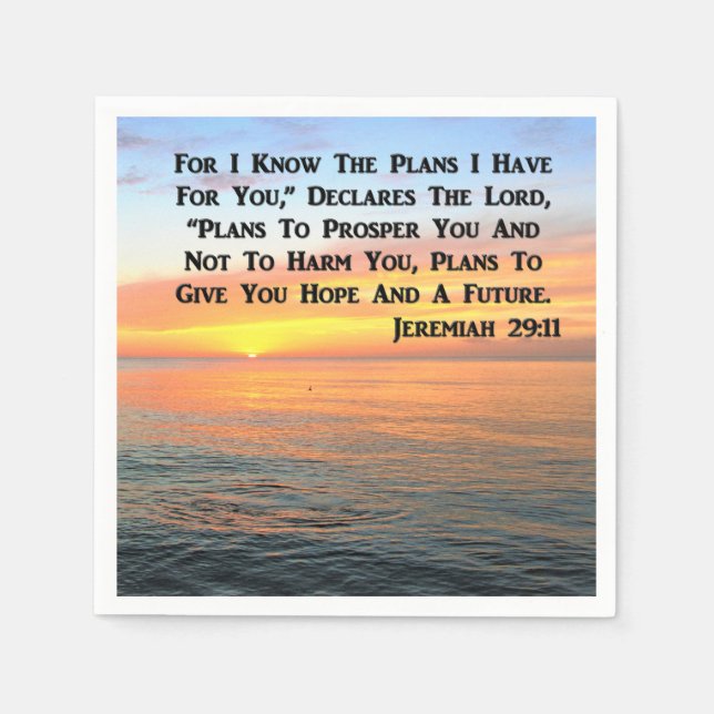 INSPIRING JEREMIAH 29:11 SUNRISE PAPPERSSERVETT (Framsidan)