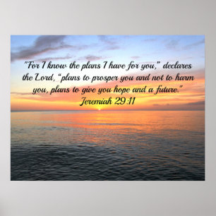 INSPIRING JEREMIAH 29:11 SUNRISE "PLANER FÖR HOPP" POSTER