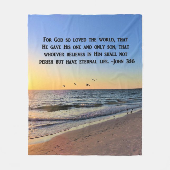 INSPIRING JOHN 3:16 FLEECE BLANKET (Framsidan)