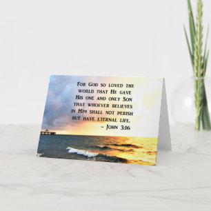 INSPIRING JOHN 3:16 OCEAN PHOTO DESIGN KORT