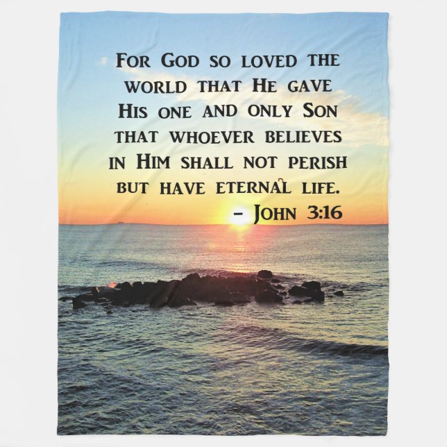 INSPIRING JOHN 3:16 SUNRISE PHOTO DESIGN FLEECEFILT (Framsidan)
