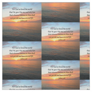 INSPIRING JOHN 3:16 SUNRISE PHOTO FABRIC TYG