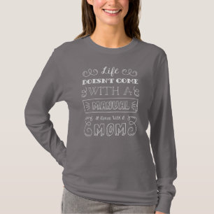 Inspiring Life och Mamma Quote Sleeve Shirt Tee