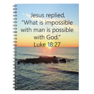 INSPIRING LUKE 18:27 SUNRISE PHOTO DESIGN ANTECKNINGSBOK MED SPIRAL