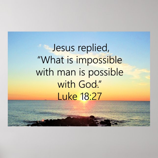INSPIRING LUKE 18:27 SUNRISE PHOTO DESIGN POSTER (Framsidan)