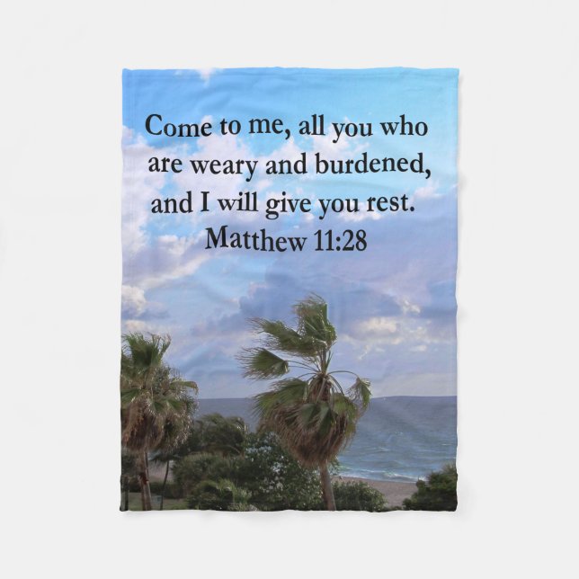 INSPIRING MATTHEW 11:28 SCRIPTURE DESIGN FLEECEFILT (Framsidan)