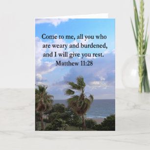 INSPIRING MATTHEW 11:28 SCRIPTURE DESIGN KORT