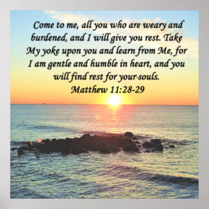 INSPIRING MATTHEW 11:28 SUNRISE FOTO DESIGN POSTER