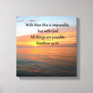 INSPIRING MATTHEW 19:26 SUNRISE DESIGN CANVASTRYCK