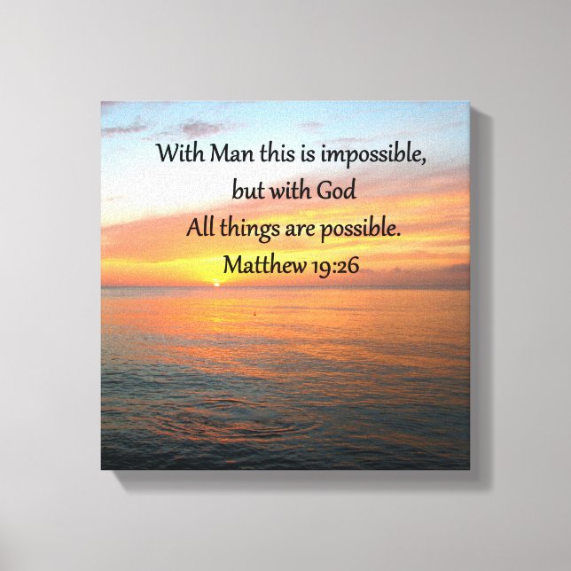 INSPIRING MATTHEW 19:26 SUNRISE DESIGN CANVASTRYCK (Framsida)