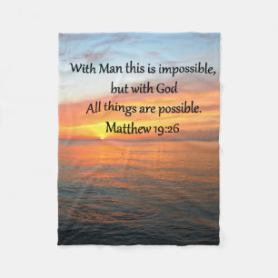 INSPIRING MATTHEW 19:26 SUNRISE DESIGN FLEECEFILT