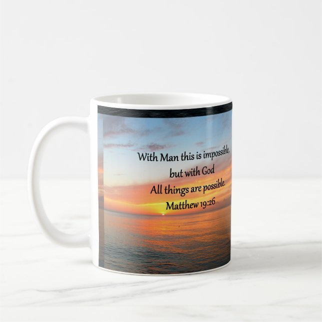 INSPIRING MATTHEW 19:26 SUNRISE DESIGN KAFFEMUGG (Vänster)