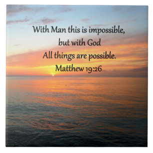 INSPIRING MATTHEW 19:26 SUNRISE DESIGN KAKELPLATTA