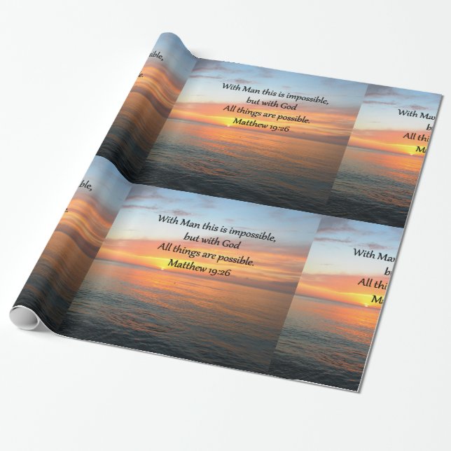 INSPIRING MATTHEW 19:26 SUNRISE DESIGN PRESENTPAPPER (Utrullad)