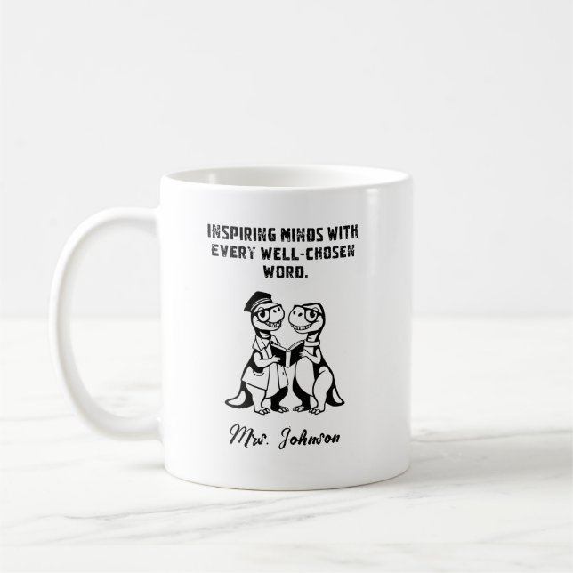 Inspiring Minds Well-Chosen Word Educator Design Kaffemugg (Vänster)