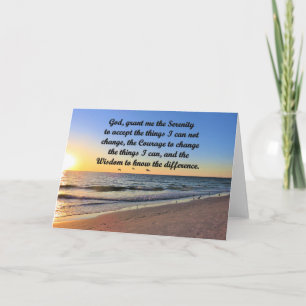 INSPIRING OCEAN SERENITY PRAYER GREETING CARD KORT